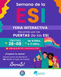 Bragado tendrá una Feria Interactiva sobre Educación Sexual Integral