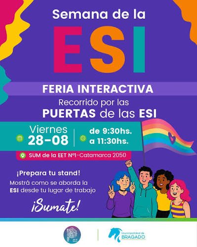 Bragado tendrá una Feria Interactiva sobre Educación Sexual Integral
